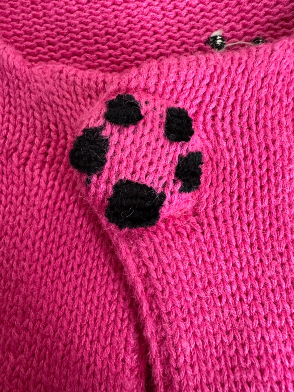 Jack B Quick Pink Cat Embroidered Button Cardigan Vintage whimsical - Picture 7 of 11